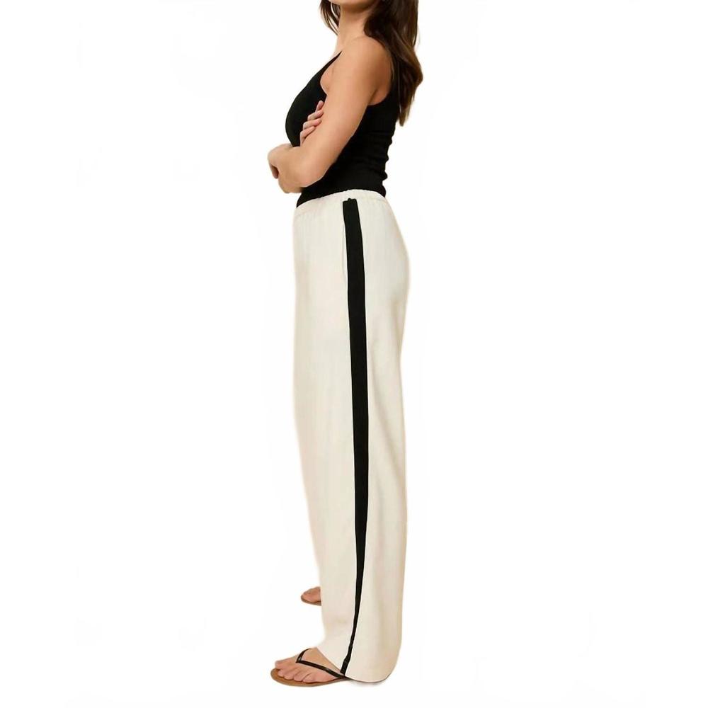 NEW SOLID & STRIPED monaco pant in brule/noir - Picture 2 of 4